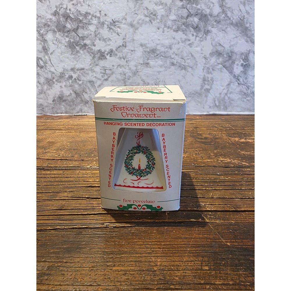 Vintage Festive Fragrant Ornament Fine Porcelain Bayberry Scented Christmas Bell